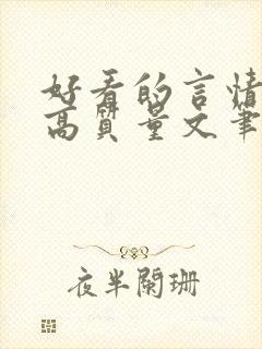 好看的言情小说高质量文笔好