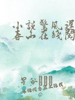 小说惊风迟意妄春山在线阅读