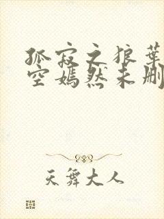 孤寂之狼叶凡司空嫣然未删减