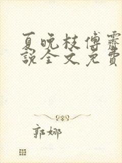 夏晚枝傅霁清小说全文免费阅读