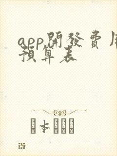 app开发费用预算表 app开发费用预算表