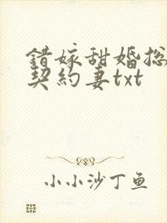 错嫁甜婚总裁的契约妻txt