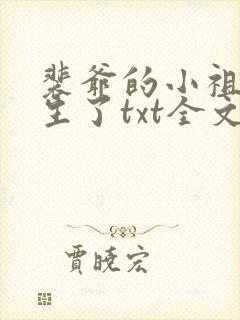 裴爷的小祖宗重生了txt全文下载下载