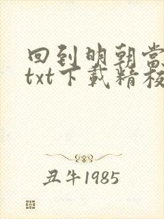 回到明朝当王爷txt下载精校无删