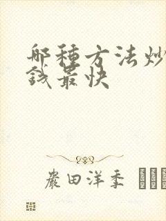 哪种方法炒股赚钱最快