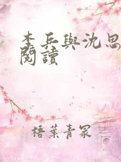 李兵与沈思小说阅读