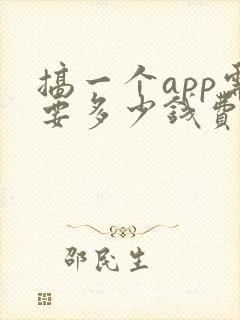 搞一个app需要多少钱费用
