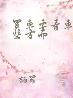 买车要看车的哪些方面