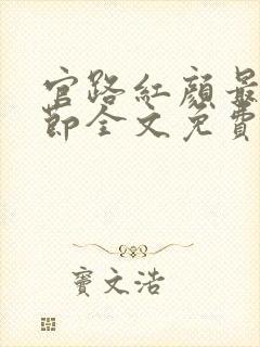 官路红颜最新章节全文免费阅读