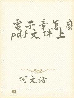 电子章怎么弄到pdf文件上