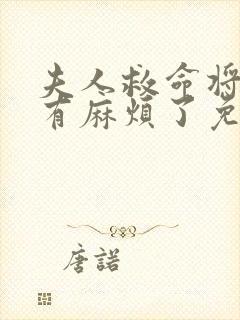 夫人救命将军又有麻烦了免费阅读