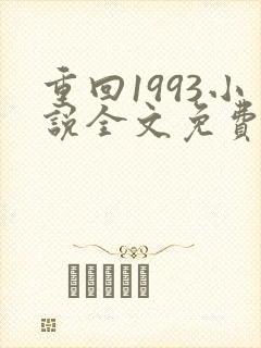 重回1993小说全文免费阅读无弹窗