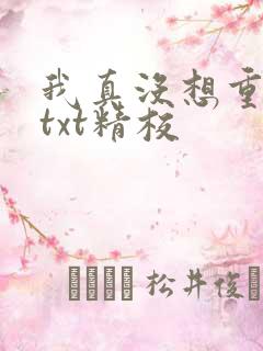 我真没想重生啊txt精校