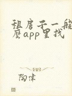 租房子一般在什么app里找