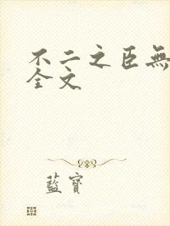 不二之臣无删减全文