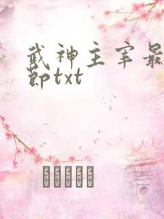 武神主宰最新章节txt