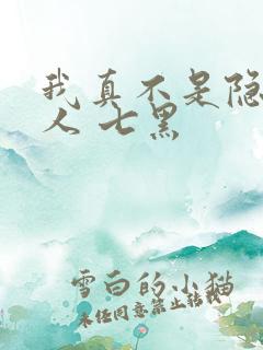 我真不是隐世高人 七黑