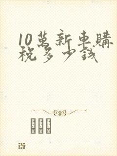 10万新车购置税多少钱