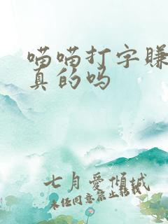 喵喵打字赚钱是真的吗