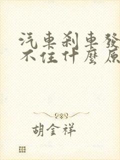 汽车刹车发硬刹不住什么原因