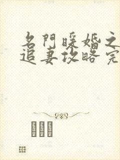 名门暖婚之权爷追妻攻略完本