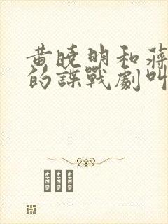 黄晓明和蒋欣演的谍战剧叫什么名字