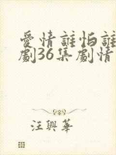 爱情谁怕谁电视剧36集剧情
