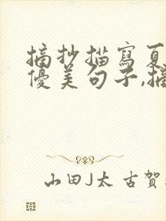 摘抄描写夏天的优美句子,摘自《 》