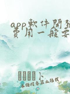 app软件开发费用一般要多少钱