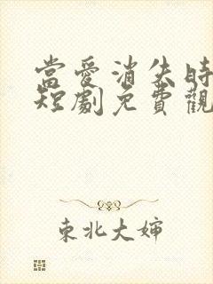 当爱消失时短剧短剧免费观看