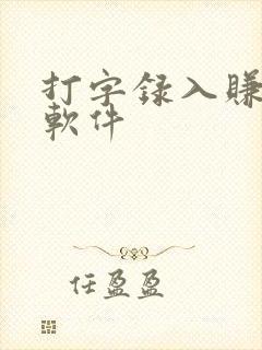 打字录入赚钱的软件