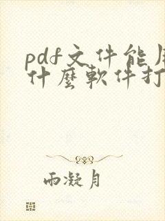 pdf文件能用什么软件打开