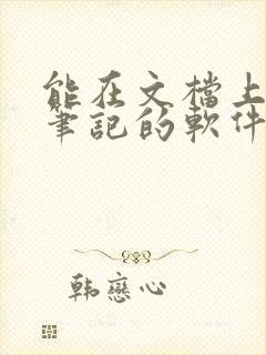 能在文档上手写笔记的软件