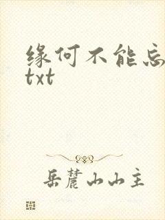 缘何不能忘记你txt