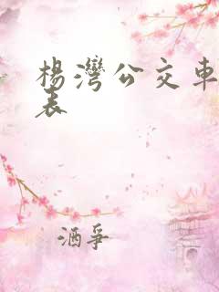 杨湾公交车时间表