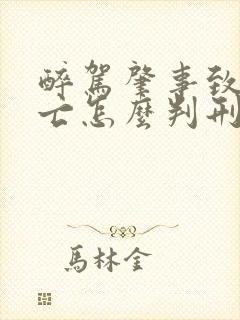 醉驾肇事致人死亡怎么判刑