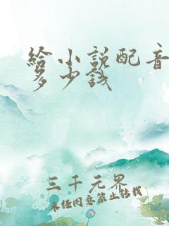 给小说配音能赚多少钱