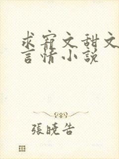 求宠文甜文现代言情小说