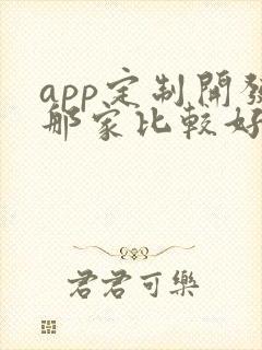 app定制开发那家比较好