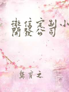 微信定制小程序开发公司