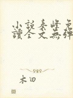 小说秦峰免费阅读全文无弹窗