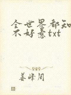 全世界都知道我不好惹txt