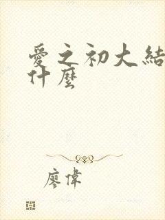 爱之初大结局是什么 爱之初大结局是什么