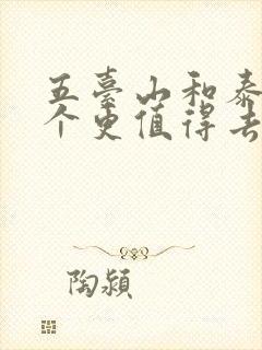 五台山和泰山哪个更值得去