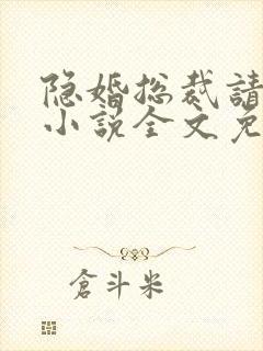 隐婚总裁请签字小说全文免费阅读