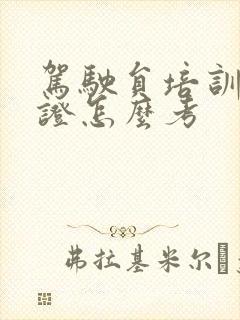 驾驶员培训教练证怎么考