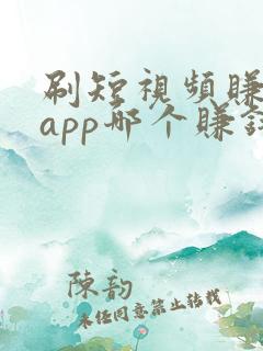 刷短视频赚钱的app哪个赚钱快