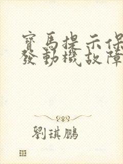 宝马提示保养时发动机故障灯常亮