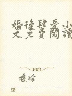 婚后肆爱小说全文免费阅读无弹窗
