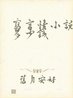 写言情小说能赚多少钱